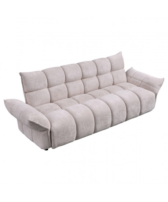 ΚΑΝΑΠΕΣ ΚΡΕΒΑΤΙ MELU HM3314.02 ΜΠΕΖ ΥΦΑΣΜΑ--ΚΑΘΙΣΜΑ POCKET SPRINGS 240-250x90x85Υεκ.