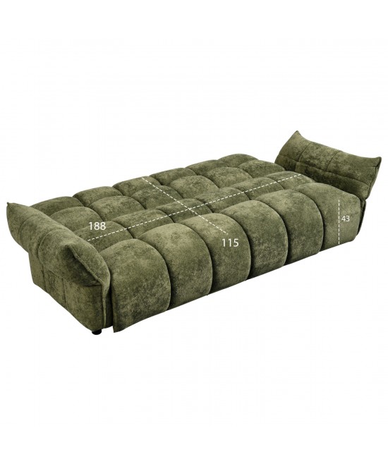 ΚΑΝΑΠΕΣ ΚΡΕΒΑΤΙ MELU HM3314.03 ΠΡΑΣΙΝΟ ΥΦΑΣΜΑ--ΚΑΘΙΣΜΑ POCKET SPRINGS 245x90x85Υεκ