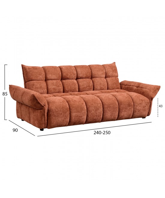 ΚΑΝΑΠΕΣ ΚΡΕΒΑΤΙ MELU HM3314.04 ΤΕΡΑΚΟΤΑ ΥΦΑΣΜΑ--ΚΑΘΙΣΜΑ POCKET SPRINGS 240-250x90x85Υεκ