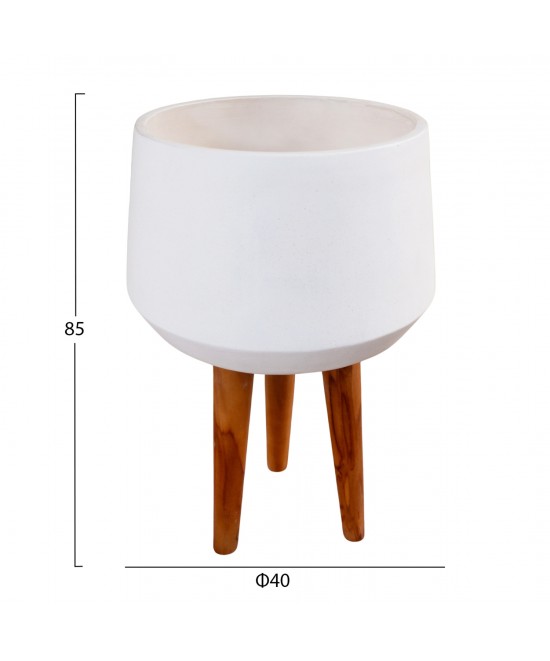 ΓΛΑΣΤΡΑ ΕΣΩΤ.ΧΩΡΟΥ QUAN HM4680.02L FIBER CEMENT ΛΕΥΚΟ--ΒΑΣΗ TEAK Φ38x62Υεκ