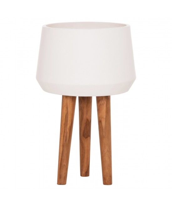 ΓΛΑΣΤΡΑ ΕΣΩΤ.ΧΩΡΟΥ QUAN HM4680.02L FIBER CEMENT ΛΕΥΚΟ--ΒΑΣΗ TEAK Φ38x62Υεκ