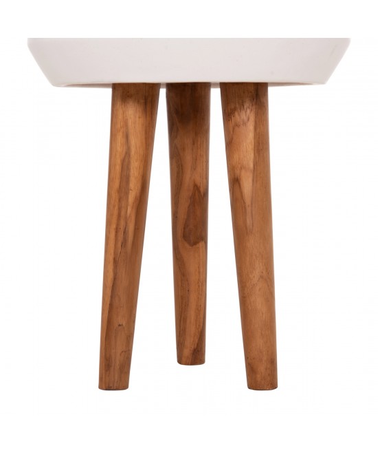 ΓΛΑΣΤΡΑ ΕΣΩΤ.ΧΩΡΟΥ QUAN HM4680.02L FIBER CEMENT ΛΕΥΚΟ--ΒΑΣΗ TEAK Φ38x62Υεκ