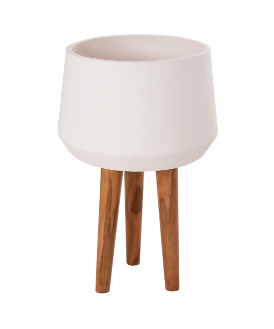 ΓΛΑΣΤΡΑ ΕΣΩΤ.ΧΩΡΟΥ QUAN HM4680.02L FIBER CEMENT ΛΕΥΚΟ--ΒΑΣΗ TEAK Φ38x62Υεκ