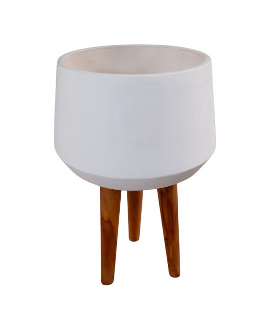 ΓΛΑΣΤΡΑ ΕΣΩΤ.ΧΩΡΟΥ QUAN HM4680.02L FIBER CEMENT ΛΕΥΚΟ--ΒΑΣΗ TEAK Φ38x62Υεκ