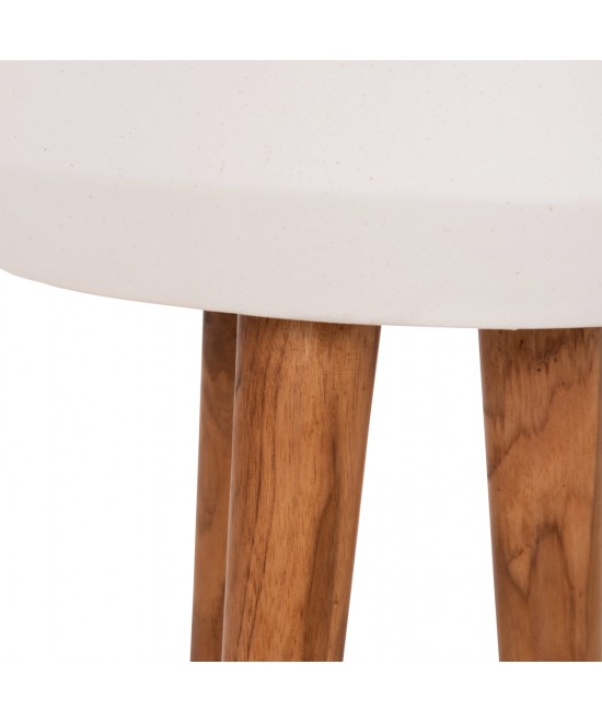 ΓΛΑΣΤΡΑ ΕΣΩΤ.ΧΩΡΟΥ QUAN HM4680.02L FIBER CEMENT ΛΕΥΚΟ--ΒΑΣΗ TEAK Φ38x62Υεκ