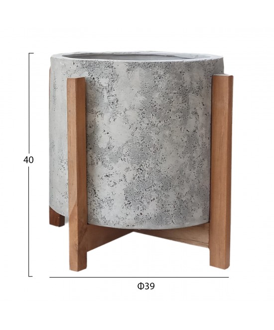 ΓΛΑΣΤΡΑ ΕΣΩΤ.ΧΩΡΟΥ HOFF HM4682.03M FIBER CEMENT ΓΚΡΙ-TEAK ΒΑΣΗ Φ40x39Υεκ