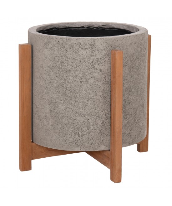 ΓΛΑΣΤΡΑ ΕΣΩΤ.ΧΩΡΟΥ HOFF HM4682.03M FIBER CEMENT ΓΚΡΙ-TEAK ΒΑΣΗ Φ40x39Υεκ