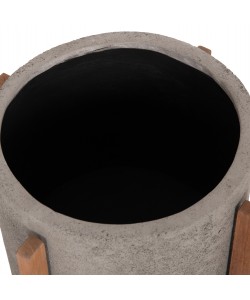 ΓΛΑΣΤΡΑ ΕΣΩΤ.ΧΩΡΟΥ HOFF HM4682.03M FIBER CEMENT ΓΚΡΙ-TEAK ΒΑΣΗ Φ40x39Υεκ