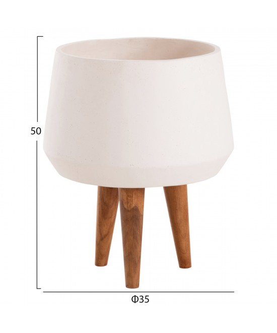 ΓΛΑΣΤΡΑ ΕΣΩΤ.ΧΩΡΟΥ QUAN HM4680.02M FIBER CEMENT ΛΕΥΚΟ--ΒΑΣΗ TEAK Φ35x50Υεκ