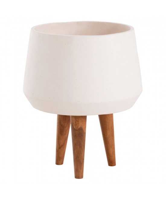 ΓΛΑΣΤΡΑ ΕΣΩΤ.ΧΩΡΟΥ QUAN HM4680.02M FIBER CEMENT ΛΕΥΚΟ--ΒΑΣΗ TEAK Φ35x50Υεκ