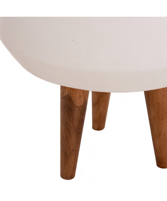 ΓΛΑΣΤΡΑ ΕΣΩΤ.ΧΩΡΟΥ QUAN HM4680.02M FIBER CEMENT ΛΕΥΚΟ--ΒΑΣΗ TEAK Φ35x50Υεκ