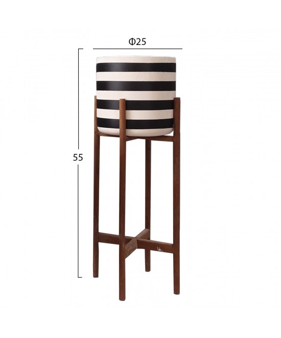 ΓΛΑΣΤΡΑ-ΚΑΣΠΟ ΕΣΩΤ.ΧΩΡΟΥ RENTIL HM4683L FIBER CEMENT ΛΕΥΚΟ/ΜΑΥΡΟ--ΒΑΣΗ TEAK Φ35x45Υεκ