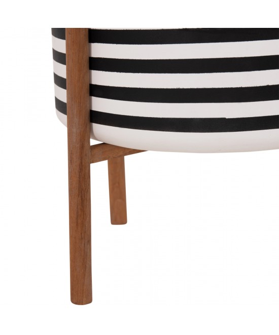 ΓΛΑΣΤΡΑ-ΚΑΣΠΟ ΕΣΩΤ.ΧΩΡΟΥ RENTIL HM4683L FIBER CEMENT ΛΕΥΚΟ/ΜΑΥΡΟ--ΒΑΣΗ TEAK Φ35x45Υεκ