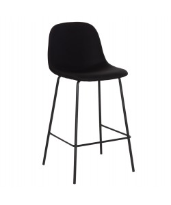 ΣΚΑΜΠΟ ΜΠΑΡ VINCENT HM9298.24 ΜΕΣΑΙΟΥ ΥΨΟΥΣ-ΜΑΥΡΟ ΥΦΑΣΜΑ-ΜΕΤΑΛΛΙΚΑ ΠΟΔΙΑ 43x50x92,5Υεκ