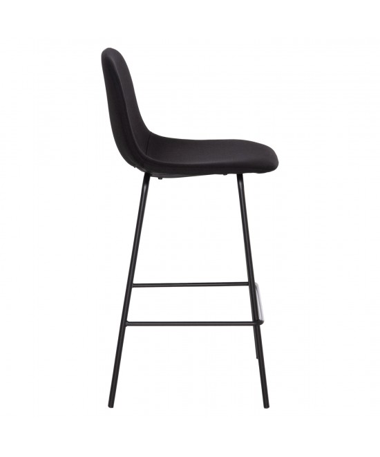 ΣΚΑΜΠΟ ΜΠΑΡ VINCENT HM9298.24 ΜΕΣΑΙΟΥ ΥΨΟΥΣ-ΜΑΥΡΟ ΥΦΑΣΜΑ-ΜΕΤΑΛΛΙΚΑ ΠΟΔΙΑ 43x50x92,5Υεκ