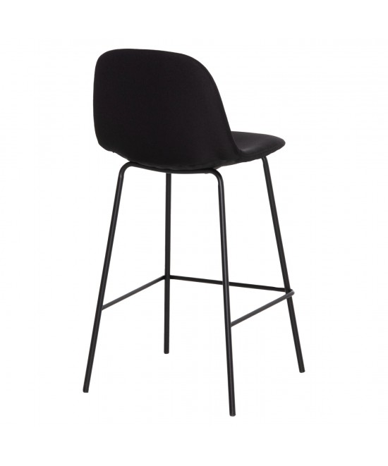 ΣΚΑΜΠΟ ΜΠΑΡ VINCENT HM9298.24 ΜΕΣΑΙΟΥ ΥΨΟΥΣ-ΜΑΥΡΟ ΥΦΑΣΜΑ-ΜΕΤΑΛΛΙΚΑ ΠΟΔΙΑ 43x50x92,5Υεκ