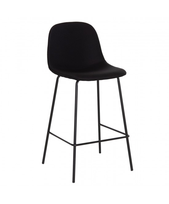 ΣΚΑΜΠΟ ΜΠΑΡ VINCENT HM9298.24 ΜΕΣΑΙΟΥ ΥΨΟΥΣ-ΜΑΥΡΟ ΥΦΑΣΜΑ-ΜΕΤΑΛΛΙΚΑ ΠΟΔΙΑ 43x50x92,5Υεκ