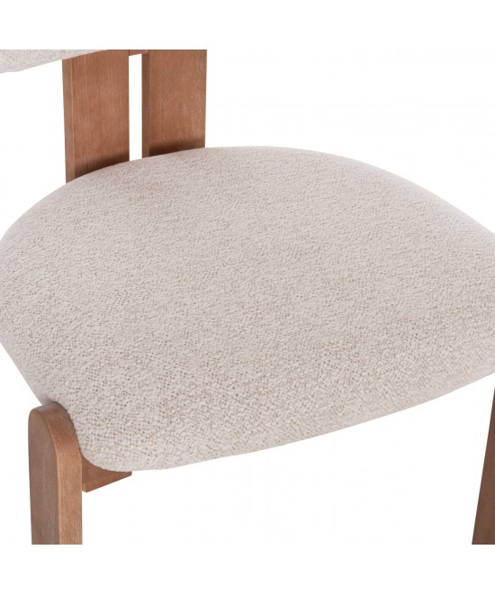 ΚΑΡΕΚΛΑ ΤΡΑΠΕΖΑΡΙΑΣ KARVO HM18252.01 ΜΠΕΖ ΥΦΑΣΜΑ--ΞΥΛΟ ΟΞΙΑΣ 57x50x79Υεκ