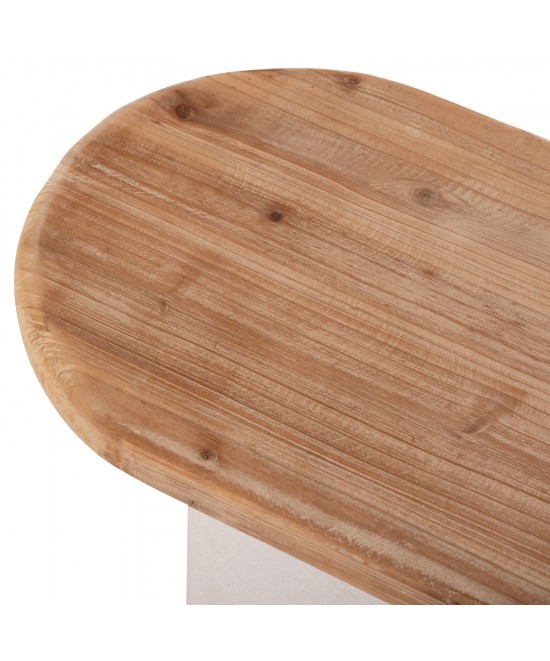 ΚΟΝΣΟΛΑ ΣΕΙΡΑ SANTORINI HM18338 ΤΟΠ ΞΥΛΟ ΕΛΑΤΟΥ-ΒΑΣΗ ΥΠΟΛΕΥΚΟ MDF 150x35x82Υεκ.