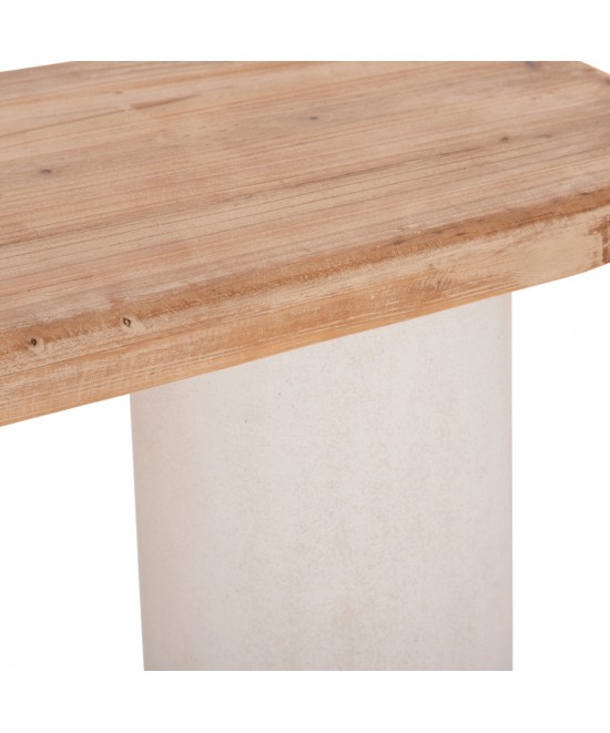 ΚΟΝΣΟΛΑ ΣΕΙΡΑ SANTORINI HM18338 ΤΟΠ ΞΥΛΟ ΕΛΑΤΟΥ-ΒΑΣΗ ΥΠΟΛΕΥΚΟ MDF 150x35x82Υεκ.