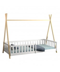 ΚΡΕΒΑΤΙ ΠΑΙΔΙΚΟ ΜΕ ΚΑΓΚΕΛΑ MUNK HM739.03 τ.MONTESSORI ΠΕΥΚΟ ΦΥΣΙΚΟ-ΛΕΥΚΟ--190x90εκ