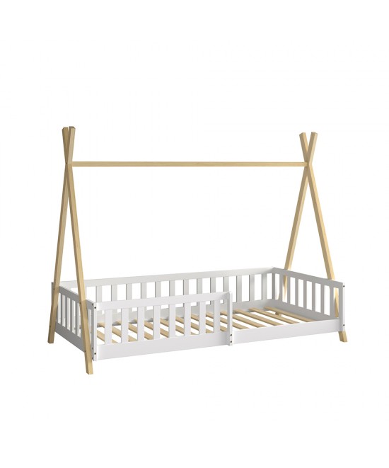 ΚΡΕΒΑΤΙ ΠΑΙΔΙΚΟ ΜΕ ΚΑΓΚΕΛΑ MUNK HM739.03 τ.MONTESSORI ΠΕΥΚΟ ΦΥΣΙΚΟ-ΛΕΥΚΟ--190x90εκ