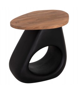 ΒΟΗΘΗΤΙΚΟ ΤΡΑΠΕΖΙ AIDA HM4692.01 FIBER CEMENT ΜΑΥΡΟ--ΞΥΛΟ TEAK TOP 47x60x59Υεκ