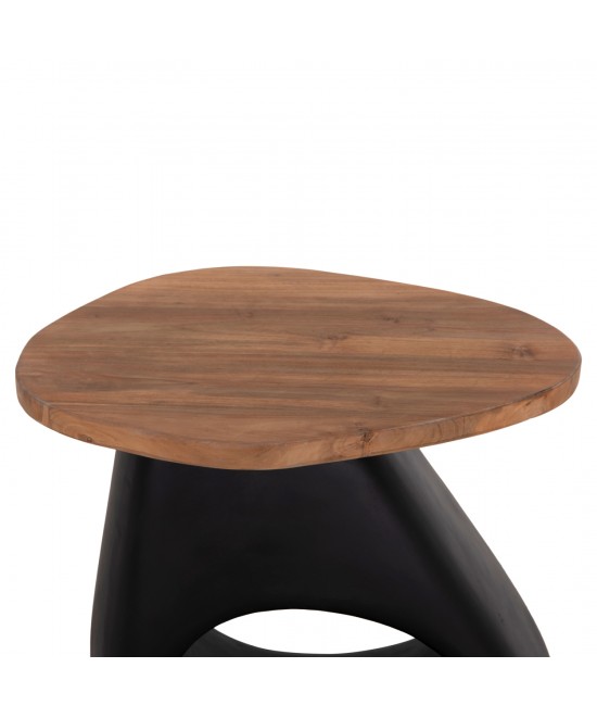 ΒΟΗΘΗΤΙΚΟ ΤΡΑΠΕΖΙ AIDA HM4692.01 FIBER CEMENT ΜΑΥΡΟ--ΞΥΛΟ TEAK TOP 47x60x59Υεκ