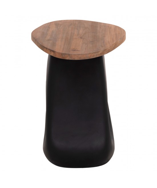 ΒΟΗΘΗΤΙΚΟ ΤΡΑΠΕΖΙ AIDA HM4692.01 FIBER CEMENT ΜΑΥΡΟ--ΞΥΛΟ TEAK TOP 47x60x59Υεκ