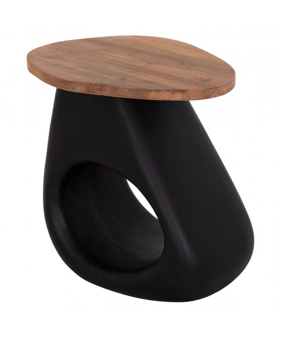 ΒΟΗΘΗΤΙΚΟ ΤΡΑΠΕΖΙ AIDA HM4692.01 FIBER CEMENT ΜΑΥΡΟ--ΞΥΛΟ TEAK TOP 47x60x59Υεκ
