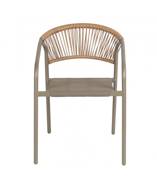 ΠΟΛΥΘΡΟΝΑ HOMAN HM6430.04 ΣΑΜΠΑΝΙ ΜΕΤΑΛΛΟ & TEXTILENE--ΜΠΕΖ P.E.RATTAN 53x58x75Υεκ