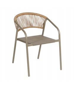 ΠΟΛΥΘΡΟΝΑ HOMAN HM6430.04 ΣΑΜΠΑΝΙ ΜΕΤΑΛΛΟ & TEXTILENE--ΜΠΕΖ P.E.RATTAN 53x58x75Υεκ