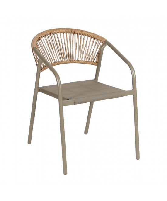 ΠΟΛΥΘΡΟΝΑ HOMAN HM6430.04 ΣΑΜΠΑΝΙ ΜΕΤΑΛΛΟ & TEXTILENE--ΜΠΕΖ P.E.RATTAN 53x58x75Υεκ