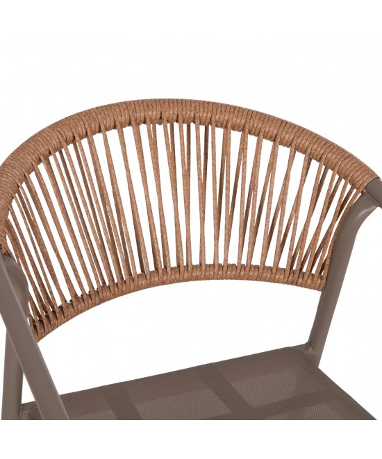 ΠΟΛΥΘΡΟΝΑ HOMAN HM6430.04 ΣΑΜΠΑΝΙ ΜΕΤΑΛΛΟ & TEXTILENE--ΜΠΕΖ P.E.RATTAN 53x58x75Υεκ