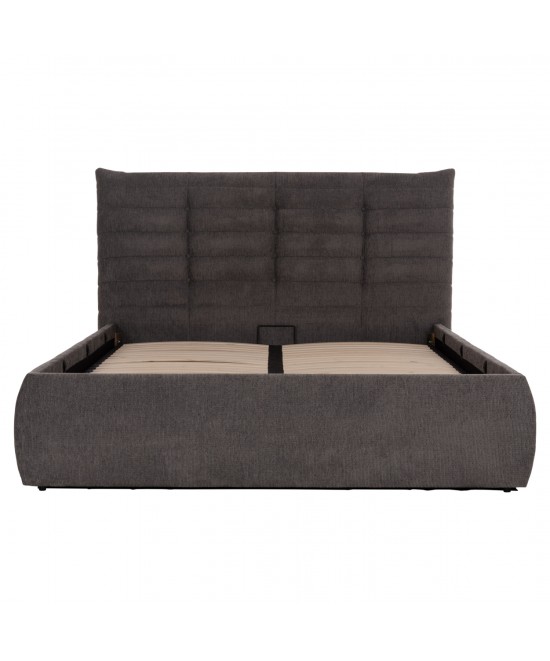 ΚΡΕΒΑΤΙ ΔΙΠΛΟ & ΣΤΡΩΜΑ SANDRA HM10770 ΓΚΡΙ ΥΦΑΣΜΑ ΜΕ ΑΠΟΘ.ΧΩΡΟ--ΓΙΑ 160x200εκ