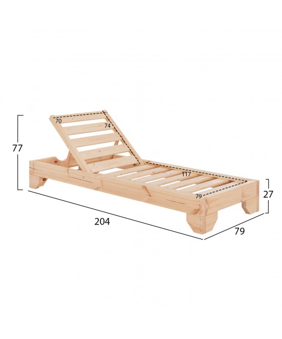 ΞΑΠΛΩΣΤΡΑ ΒΑΡ.ΤΥΠΟΥ ΚΟΡΙΝΟΣ HM10779.04 ΞΥΛΟ ΠΕΥΚΟΥ ΦΥΣΙΚΟ-ΕΜΠΟΤΙΣΜΟΣ 79x204x77Υεκ