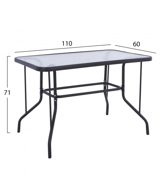 ΣΕΤ ΤΡΑΠΕΖΑΡΙΑΣ 5ΤΜΧ ADAM HM10727.01 ΚΑΡΕΚΛΕΣ ΜΕΤΑΛΛΙΚΕΣ & ΤΡΑΠΕΖΙ 110x60εκ ΓΚΡΙ