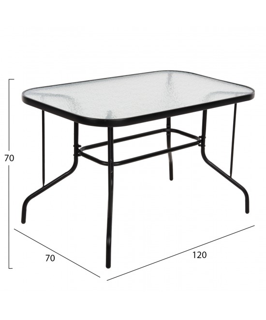 ΣΕΤ ΤΡΑΠΕΖΑΡΙΑΣ 5ΤΜΧ ADAM HM10727.03 ΚΑΡΕΚΛΕΣ ΜΕΤΑΛΛΙΚΕΣ & ΤΡΑΠΕΖΙ 110x60εκ ΜΑΥΡΟ