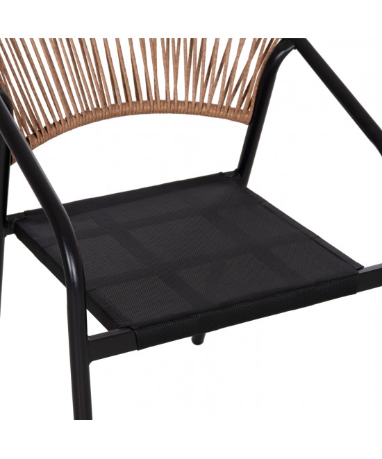 ΣΕΤ ΤΡΑΠΕΖΑΡΙΑΣ 5ΤΜΧ ADAM HM10727.03 ΚΑΡΕΚΛΕΣ ΜΕΤΑΛΛΙΚΕΣ & ΤΡΑΠΕΖΙ 110x60εκ ΜΑΥΡΟ