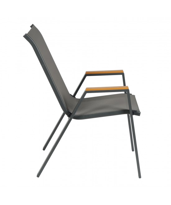 ΠΟΛΥΘΡΟΝΑ ΕΞ.ΧΩΡΟΥ LEONE HM6429.01 ΜΕΤΑΛΛΙΚΗ ΓΚΡΙ--TEXTILENE ΓΚΡΙ 55x74x90Υεκ