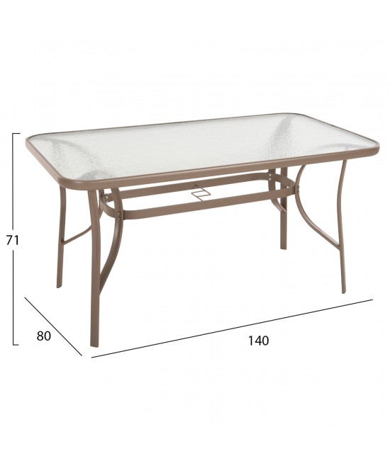 ΣΕΤ ΤΡΑΠΕΖΑΡΙΑΣ 5ΤΜΧ ADAM HM10727.04 ΚΑΡΕΚΛΕΣ ΜΕΤΑΛΛΙΚΕΣ & ΤΡΑΠΕΖΙ 110x60εκ ΣΑΜΠΑΝΙ