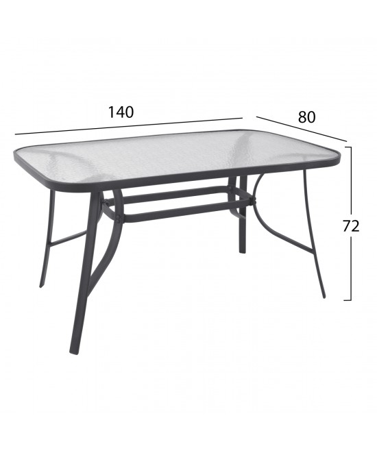 ΣΕΤ ΤΡΑΠΕΖΑΡΙΑΣ 5ΤΜΧ BRUNO HM10729.01 ΚΑΡΕΚΛΕΣ ΜΕΤΑΛΛΙΚΕΣ & ΤΡΑΠΕΖΙ 140x80εκ ΓΚΡΙ