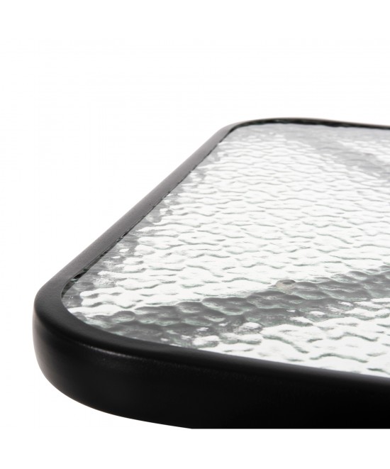 ΣΕΤ ΤΡΑΠΕΖΑΡΙΑΣ 3ΤΜΧ FIGO HM10730.03-- 2 ΚΑΡΕΚΛΕΣ & ΤΕΤΡΑΓΩΝΟ ΤΡΑΠΕΖΙ 60x60εκ ΜΑΥΡΟ