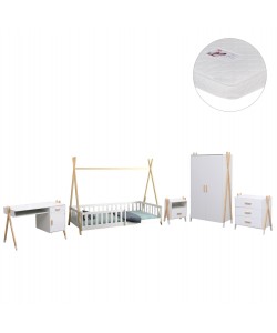 ΣΕΤ ΠΑΙΔΙΚΟΥ ΔΩΜΑΤΙΟΥ 6TMX PASCHAL HM21337 ΞΥΛΟ ΠΕΥΚΟΥ--ΜΕΛΑΜΙΝΗ-ΛΕΥΚΟ