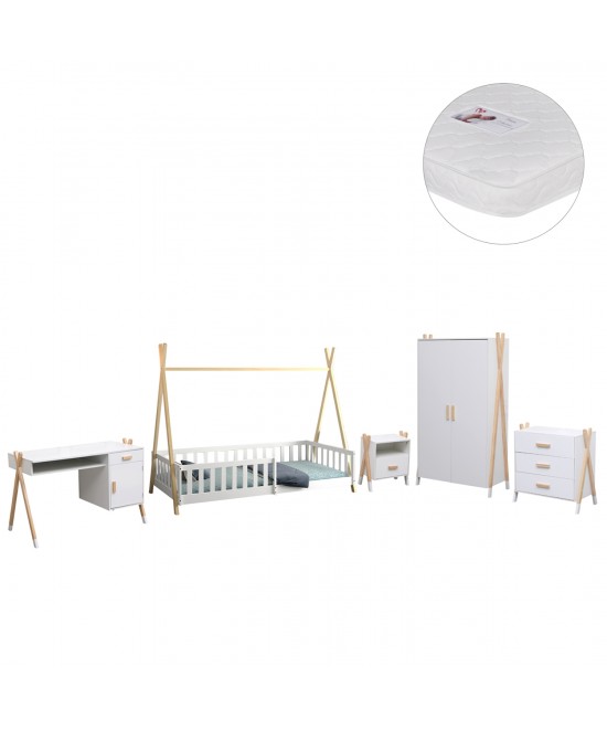 ΣΕΤ ΠΑΙΔΙΚΟΥ ΔΩΜΑΤΙΟΥ 6TMX PASCHAL HM21337 ΞΥΛΟ ΠΕΥΚΟΥ--ΜΕΛΑΜΙΝΗ-ΛΕΥΚΟ