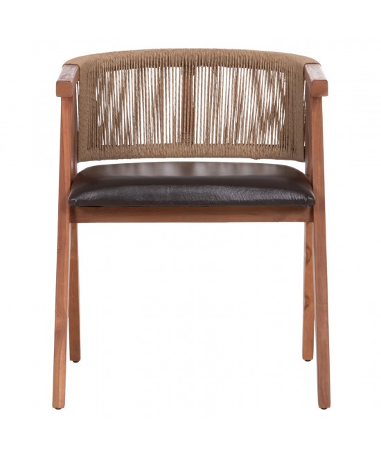 ΠΟΛΥΘΡΟΝΑ ΤΡΑΠΕΖΑΡΙΑΣ BRANN HM18238.11 ΞΥΛΟ ΤΕΑΚ-ΚΑΦΕ PU-ΣΧΟΙΝΙ 60x67x76Υεκ.