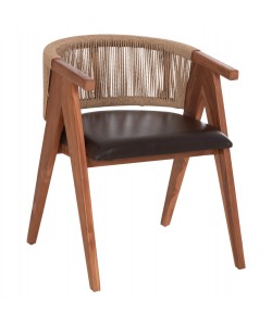 ΠΟΛΥΘΡΟΝΑ ΤΡΑΠΕΖΑΡΙΑΣ BRANN HM18238.11 ΞΥΛΟ ΤΕΑΚ-ΚΑΦΕ PU-ΣΧΟΙΝΙ 60x67x76Υεκ.