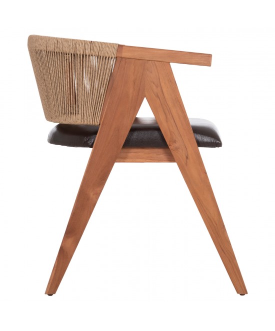 ΠΟΛΥΘΡΟΝΑ ΤΡΑΠΕΖΑΡΙΑΣ BRANN HM18238.11 ΞΥΛΟ ΤΕΑΚ-ΚΑΦΕ PU-ΣΧΟΙΝΙ 60x67x76Υεκ.