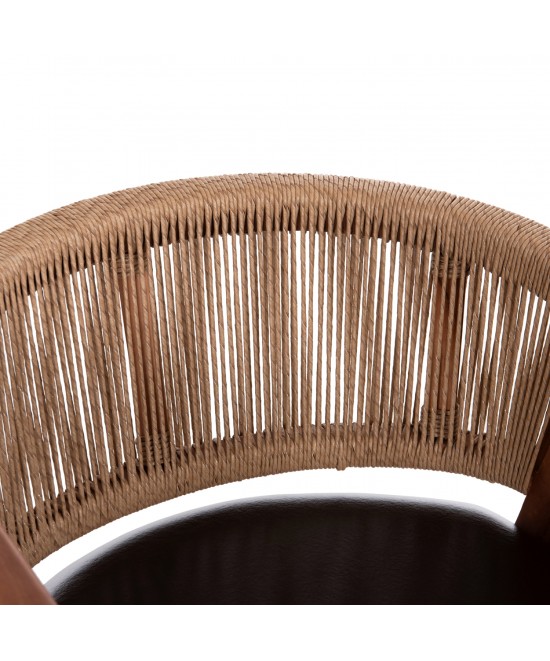 ΠΟΛΥΘΡΟΝΑ ΤΡΑΠΕΖΑΡΙΑΣ BRANN HM18238.11 ΞΥΛΟ ΤΕΑΚ-ΚΑΦΕ PU-ΣΧΟΙΝΙ 60x67x76Υεκ.