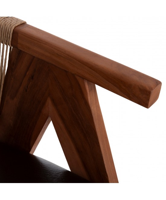 ΠΟΛΥΘΡΟΝΑ ΤΡΑΠΕΖΑΡΙΑΣ BRANN HM18238.11 ΞΥΛΟ ΤΕΑΚ-ΚΑΦΕ PU-ΣΧΟΙΝΙ 60x67x76Υεκ.